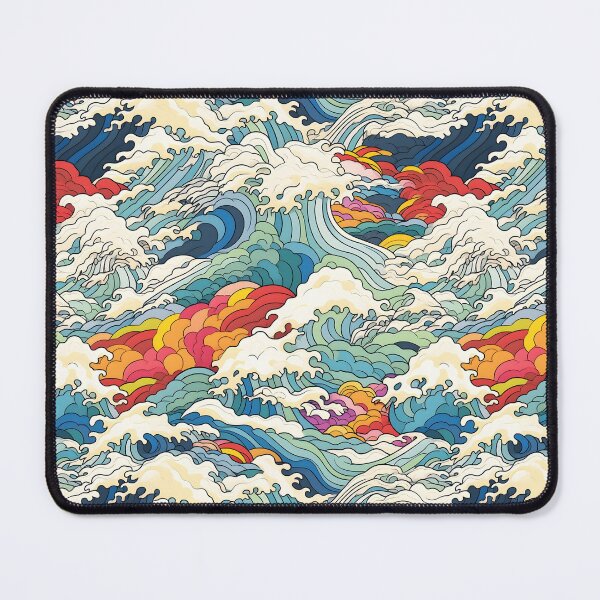 Item preview, Japanese Ocean Wave Pattern – Colorful Ukiyo-e Inspired Aesthetic Design designed and sold by PRINYOS.