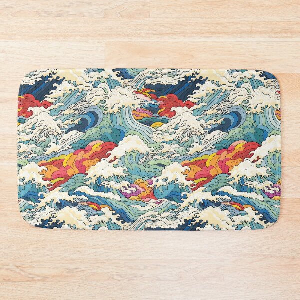 Item preview, Japanese Ocean Wave Pattern – Colorful Ukiyo-e Inspired Aesthetic Design designed and sold by PRINYOS.