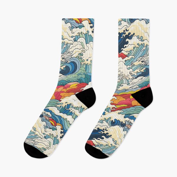 Item preview, Japanese Ocean Wave Pattern – Colorful Ukiyo-e Inspired Aesthetic Design designed and sold by PRINYOS.