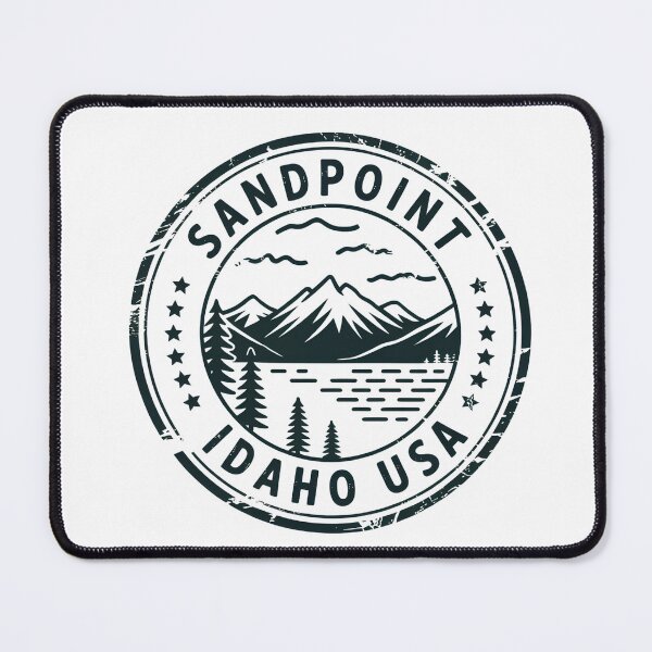 Item preview, Sandpoint Idaho USA Vintage Badge – Mountain Lake Outdoor Adventure Design designed and sold by ArcticFoxStudio.