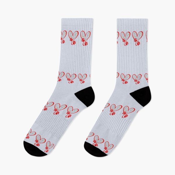 Item preview, Red heart trio with artistic paw prints designed and sold by Doodles Down South.