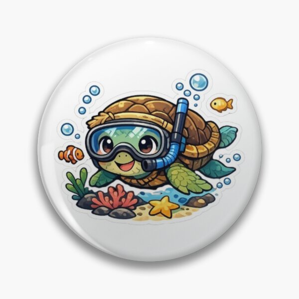 Item preview, Cute Scuba Diving Sea Turtle designed and sold by ikonicgallery.