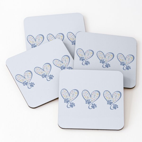 Item preview, Copy of Aqua hearts with colorful paw prints designed and sold by Doodles Down South.
