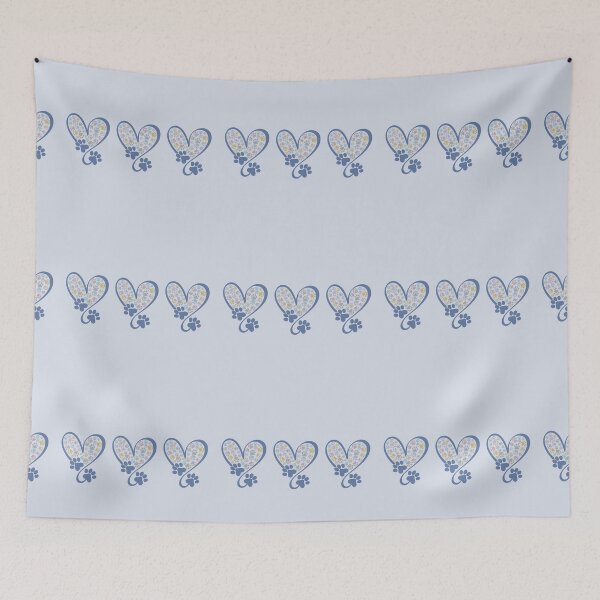 Item preview, Copy of Aqua hearts with colorful paw prints designed and sold by Doodles Down South.