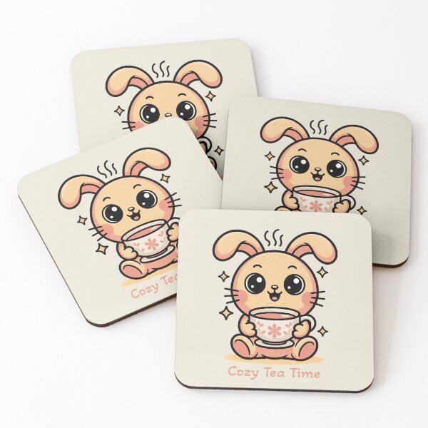 Item preview, Cozy Tea Time Cute Kawaii Bunny Autumn Art designed and sold by AlexandraSand.