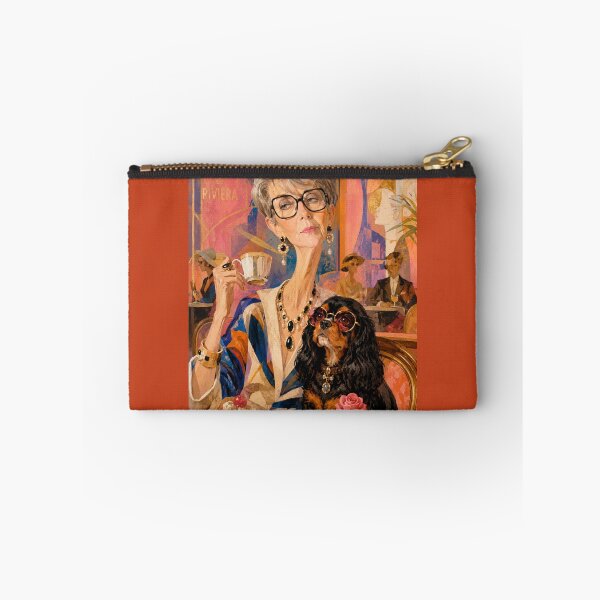 Item preview, A girl with a dog in a café. designed and sold by Natalia-Vlad.