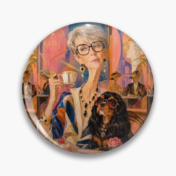 Item preview, A girl with a dog in a café. designed and sold by Natalia-Vlad.