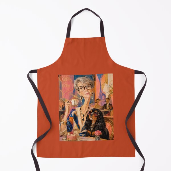 Item preview, A girl with a dog in a café. designed and sold by Natalia-Vlad.