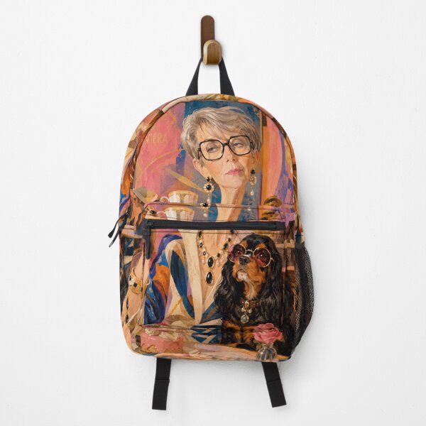 Item preview, A girl with a dog in a café. designed and sold by Natalia-Vlad.