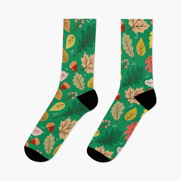 Item preview, Fall leaves and acorns in green designed and sold by Jennifer Ladd.