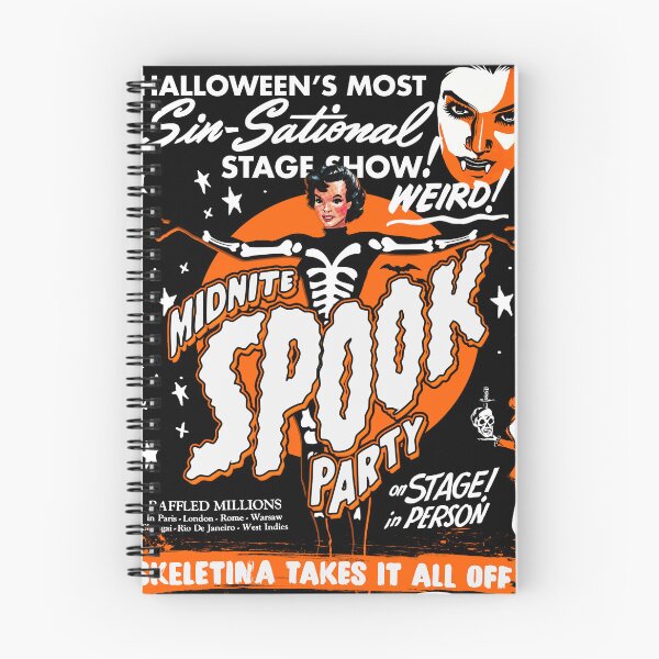 Item preview, Skeletina Takes it ALL Off (Retro Spook Show Design) designed and sold by HereticTees.