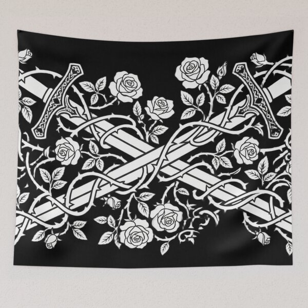 Item preview, Swords and roses designed and sold by The King's general goods.