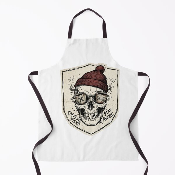 Item preview, Caffeine Fiend Skull with Beanie Coffee Lover Design designed and sold by JeevanStickers.