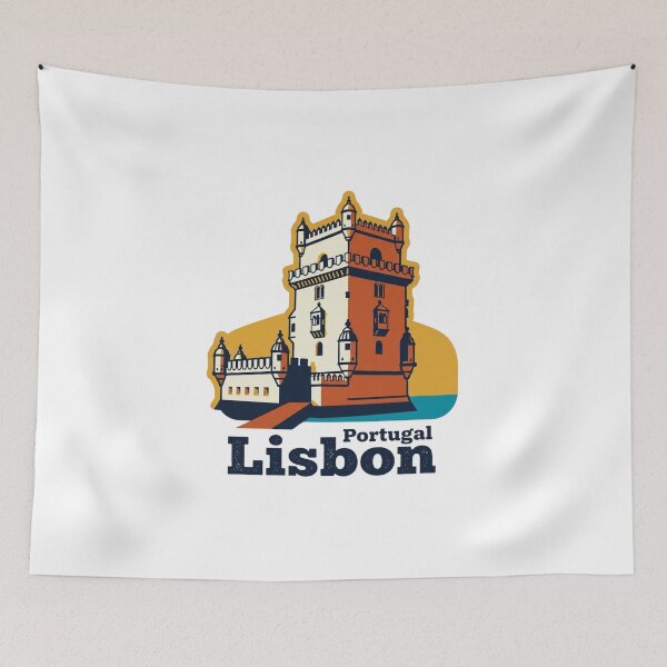 Item preview, Lisbon Belem Tower Bold Retro Graphic Travel Art designed and sold by Inkworksbyshery.
