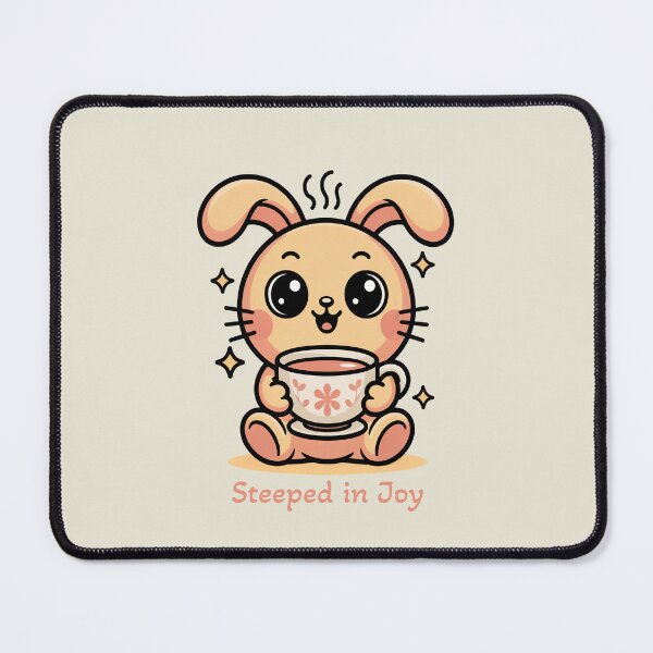 Item preview, Steeped in Joy Cute Kawaii Bunny Tea Pun Art designed and sold by AlexandraSand.
