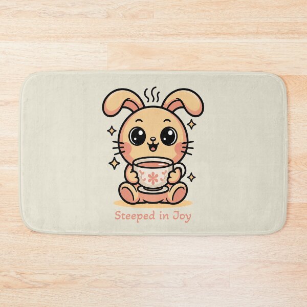 Item preview, Steeped in Joy Cute Kawaii Bunny Tea Pun Art designed and sold by AlexandraSand.