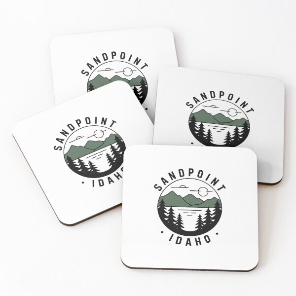 Item preview, Sandpoint Idaho Minimalist Nature Badge – Mountain Lake Outdoor Design designed and sold by ArcticFoxStudio.