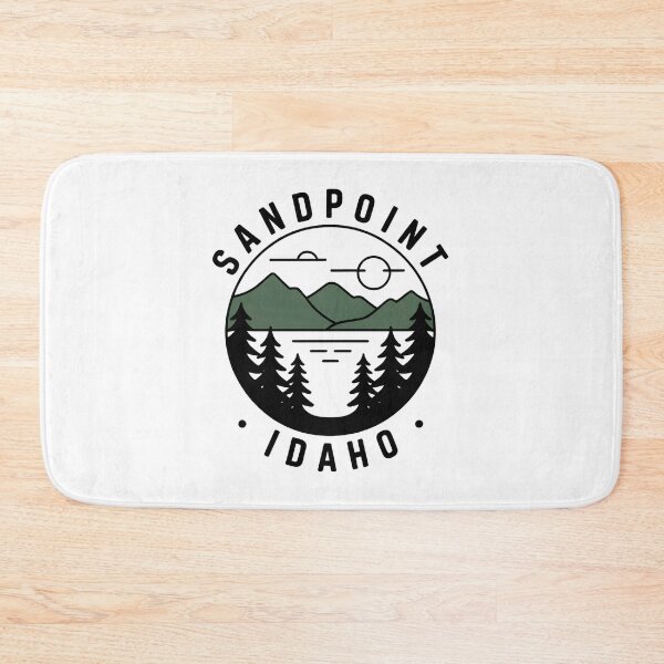 Item preview, Sandpoint Idaho Minimalist Nature Badge – Mountain Lake Outdoor Design designed and sold by ArcticFoxStudio.