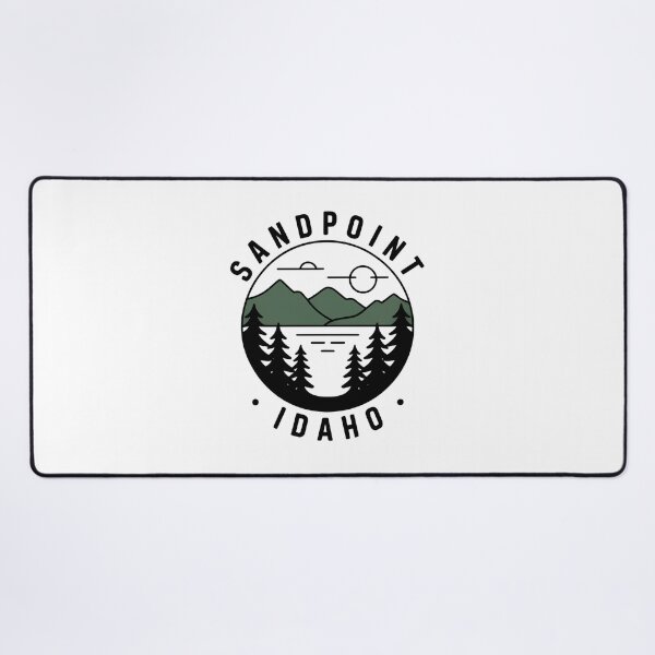 Item preview, Sandpoint Idaho Minimalist Nature Badge – Mountain Lake Outdoor Design designed and sold by ArcticFoxStudio.