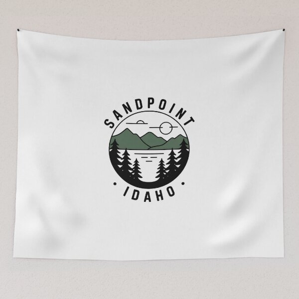 Item preview, Sandpoint Idaho Minimalist Nature Badge – Mountain Lake Outdoor Design designed and sold by ArcticFoxStudio.
