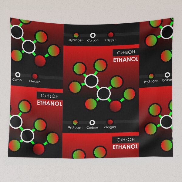 Item preview, Ethanol Molecule Infographic - Stippled Chemistry Art designed and sold by The Nomadic Designs.