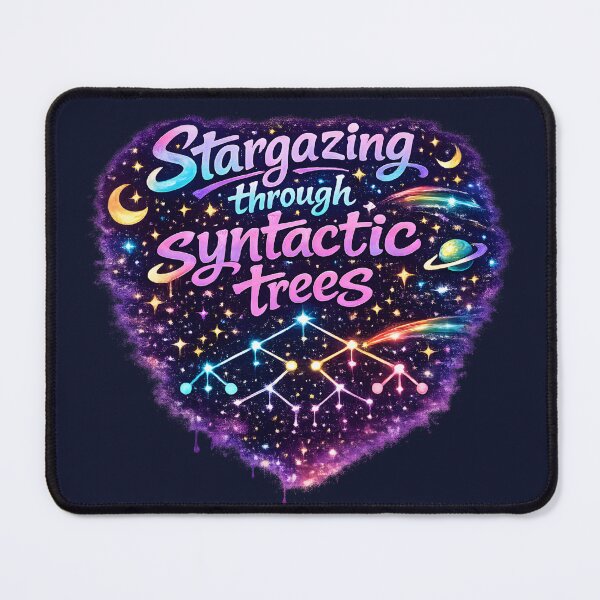 Item preview, Stargazing Through Syntactic Trees Cosmic Linguistics Design designed and sold by Nerd Romance Café.