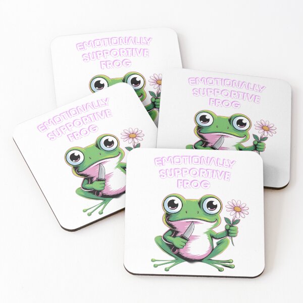Item preview, Emotionally Supportive Frog Funny Dark Humor Frog Meme T-Shirt Cute Psycho Frog Illustration designed and sold by thabit903.