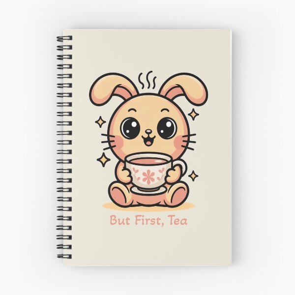 Item preview, But First Tea Cute Kawaii Bunny Aesthetic Art designed and sold by AlexandraSand.