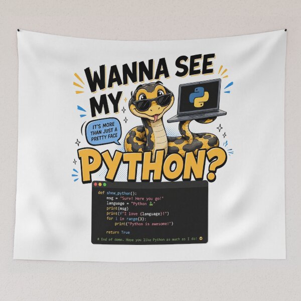 Item preview, Wanna See My Python? – Funny Programmer Snake Design designed and sold by Pecata.
