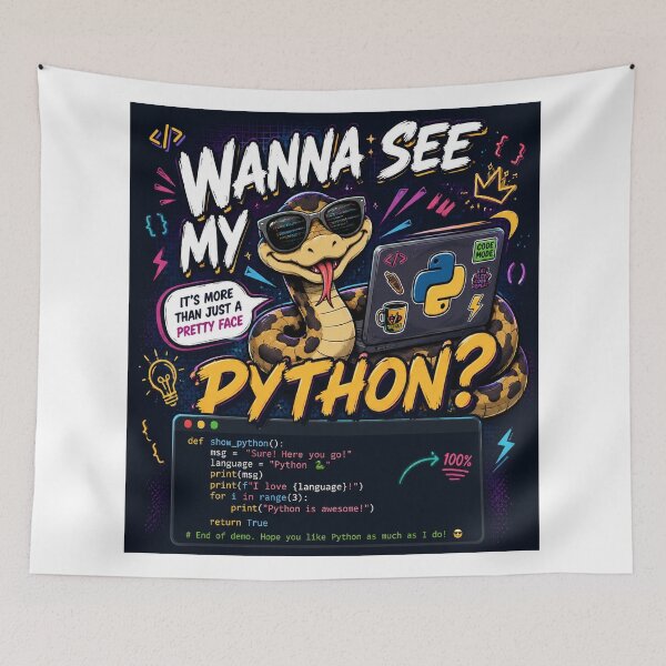 Item preview, Wanna See My Python? – Funny Programmer Snake Design designed and sold by Pecata.