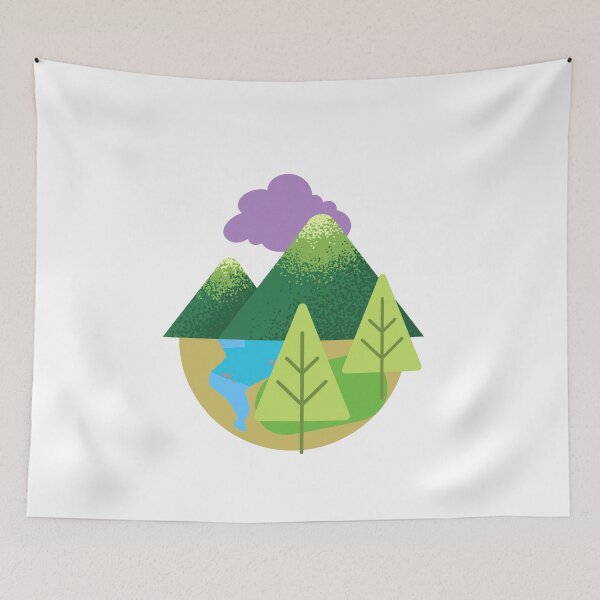 Item preview, Mountain Dream Landscape on white designed and sold by Sage2026.