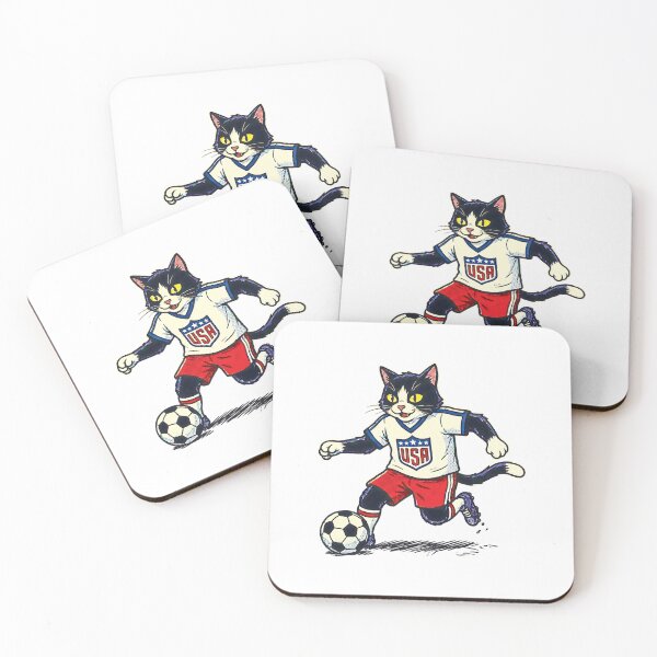 Item preview, Retro 90s USA Soccer Cat designed and sold by Ink & Void Co..