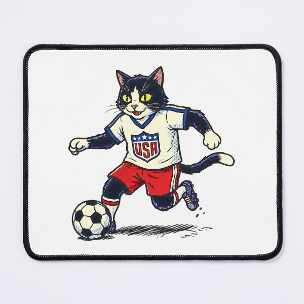 Item preview, Retro 90s USA Soccer Cat designed and sold by Ink & Void Co..