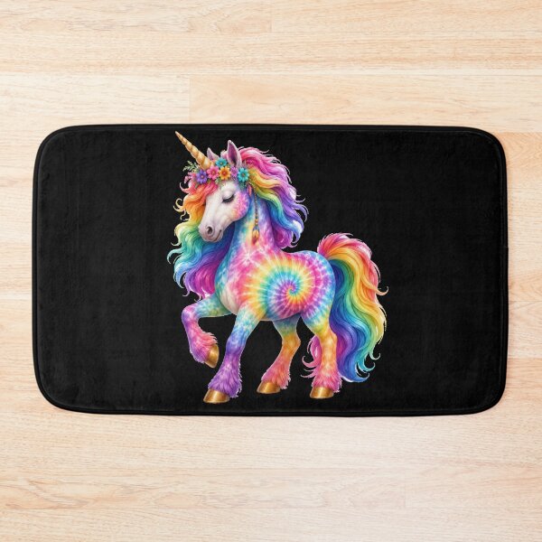 Item preview, Rainbow Tie Dye Unicorn with Flowers designed and sold by jgvisualarts.