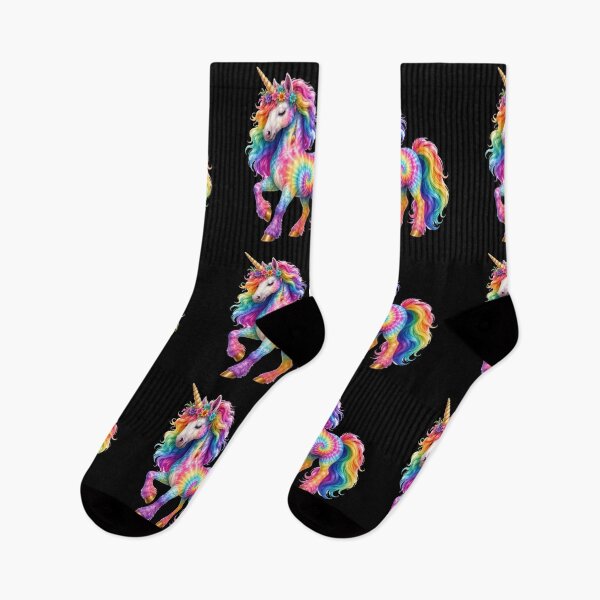 Item preview, Rainbow Tie Dye Unicorn with Flowers designed and sold by jgvisualarts.