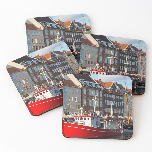 Item preview, ​Classic Nyhavn Harbor with Red Boat, Copenhagen designed and sold by Prime.momentz_.