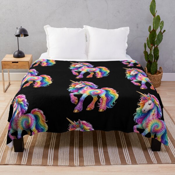 Item preview, Rainbow Tie Dye Unicorn with Flowers designed and sold by jgvisualarts.