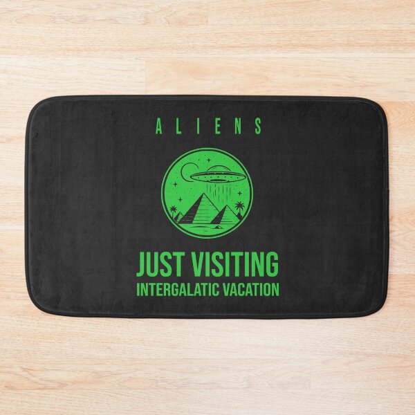 Item preview, Aliens Just Visiting Intergalactic Vacation UFO Pyramid Retro Sci-Fi Shirt - Green designed and sold by VoglR.