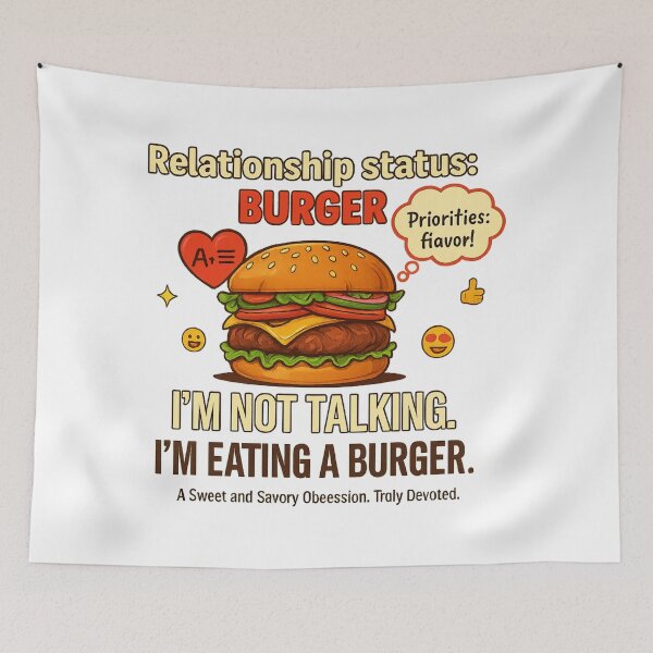 Item preview, Relationship Status: Burger - Funny Food Lover Quote, Burger Lover Humor Design designed and sold by MartBook.