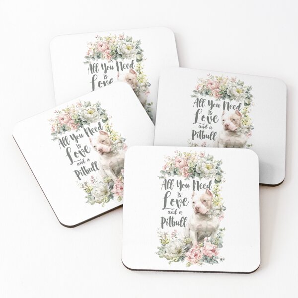 Item preview, All You Need Is Love and a Pitbull - Floral Watercolor Peony Botanical Art designed and sold by My Pitbull Place.