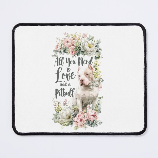 Item preview, All You Need Is Love and a Pitbull - Floral Watercolor Peony Botanical Art designed and sold by My Pitbull Place.
