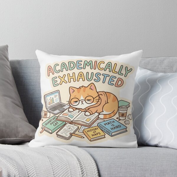 Item preview, Academically Exhausted Sticker | Student Burnout Aesthetic designed and sold by CutePlix.