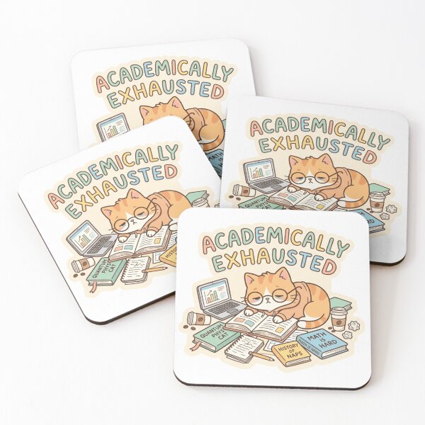 Item preview, Academically Exhausted Sticker | Student Burnout Aesthetic designed and sold by CutePlix.