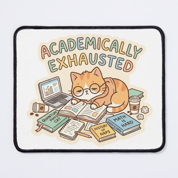 Item preview, Academically Exhausted Sticker | Student Burnout Aesthetic designed and sold by CutePlix.