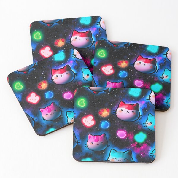 Item preview, Galaxy Kawaii Neon Cat Pattern Aesthetic Design designed and sold by IMuDesigner.