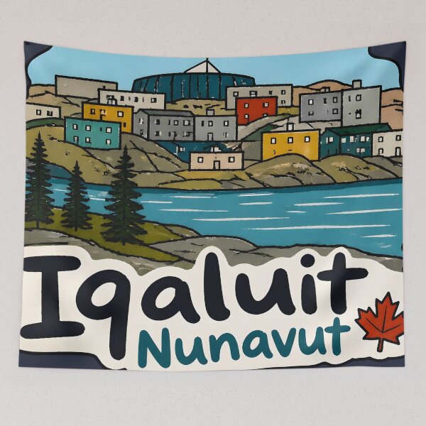 Item preview, Iqaluit Nunavut Canada Minimalist Cute Skyline Colorful designed and sold by HowToCanadian.