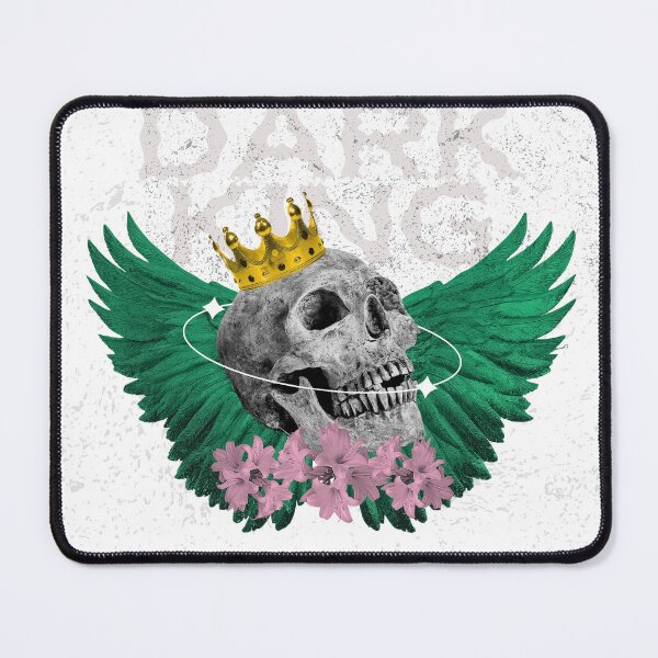 Item preview, Crowned Skull with Green Wings & Flowers - Dark Gothic Fantasy Art designed and sold by PrimalBeastLab.