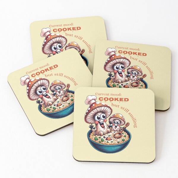 Item preview, Current Mood: Cooked But Still Smiling - Funny Mushroom Pun designed and sold by AlexandraSand.