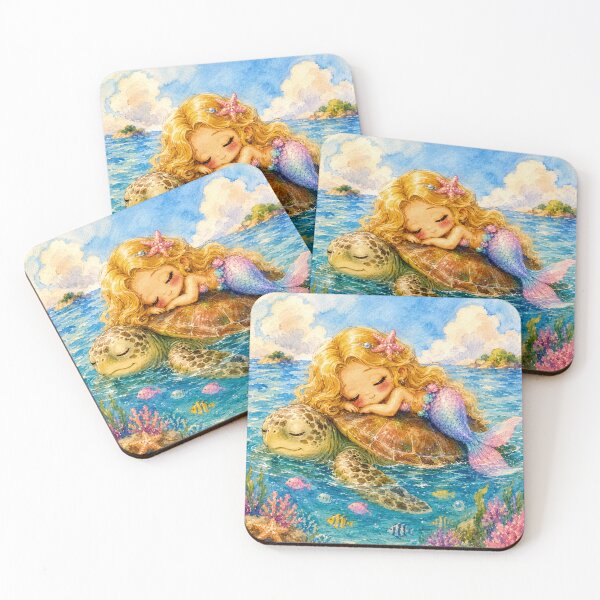 Item preview, The Mermaid and the Sea Turtle designed and sold by Bara Lune Design .