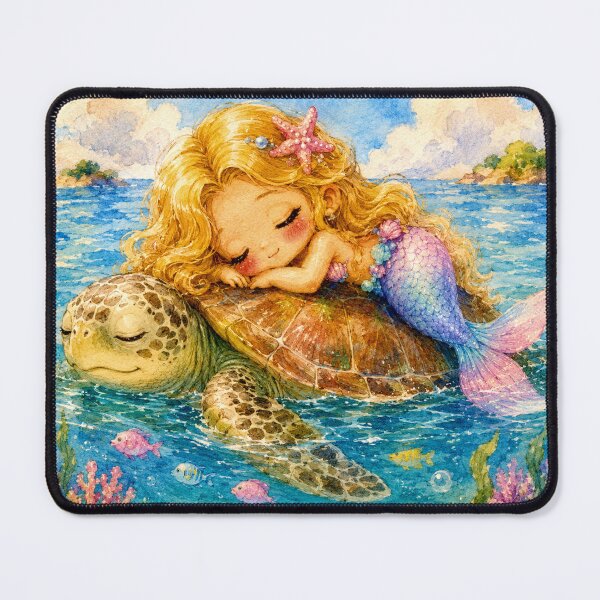 Item preview, The Mermaid and the Sea Turtle designed and sold by Bara Lune Design .